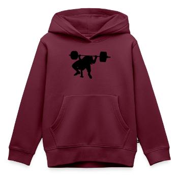 Bankdrücken pause - Kinder Premium Organic Hoodie - Burgunderrot - Vorne - AI Model Kid Female (0cm)