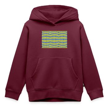 Optische Täuschung - Kinder Premium Organic Hoodie - Burgunderrot - Vorne - AI Model Kid Female (0cm)