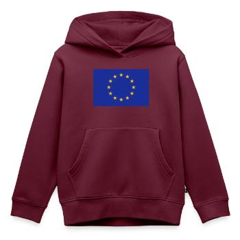 Europa EU - Kinder Premium Organic Hoodie - Burgunderrot - Vorne - AI Model Kid Female (0cm)