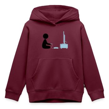 Ein Junge spielt mit seiner Spiele-Konsole - Kinder Premium Organic Hoodie - Burgunderrot - Vorne - AI Model Kid Female (0cm)