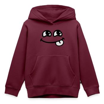 smile Zunge - Kinder Premium Organic Hoodie - Burgunderrot - Vorne - AI Model Kid Female (0cm)
