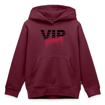 VIP Member - Kinder Premium Organic Hoodie - Burgunderrot - Vorne - AI Model Kid Female (0cm)