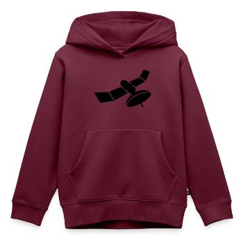 Satellit - Kinder Premium Organic Hoodie - Burgunderrot - Vorne - AI Model Kid Female (0cm)