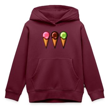Eis, Sommer, Schoko Süss Sonne Baden Eiszeit - Kinder Premium Organic Hoodie - Burgunderrot - Vorne - AI Model Kid Female (0cm)