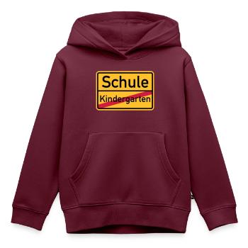 Schule - Kinder Premium Organic Hoodie - Burgunderrot - Vorne - AI Model Kid Female (0cm)
