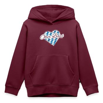 Ober Bazi - Kinder Premium Organic Hoodie - Burgunderrot - Vorne - AI Model Kid Female (0cm)