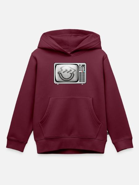 Smiley TV - Kinder Premium Organic Hoodie - Burgunderrot