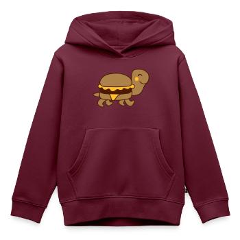 schildkroete panzertier suess niedlich gluecklich - Kinder Premium Organic Hoodie - Burgunderrot - Vorne - AI Model Kid Female (0cm)