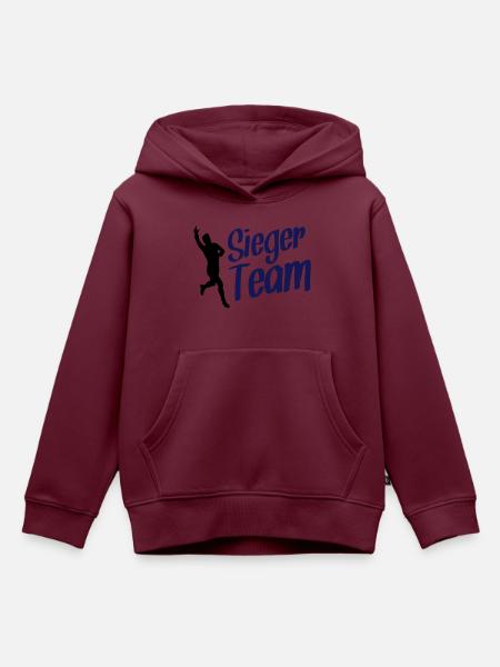 fussball sieger team design - Kinder Premium Organic Hoodie - Burgunderrot