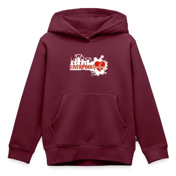 Liverpool Sport Fan Motiv - Kinder Premium Organic Hoodie - Burgunderrot - Vorne - AI Model Kid Female (0cm)