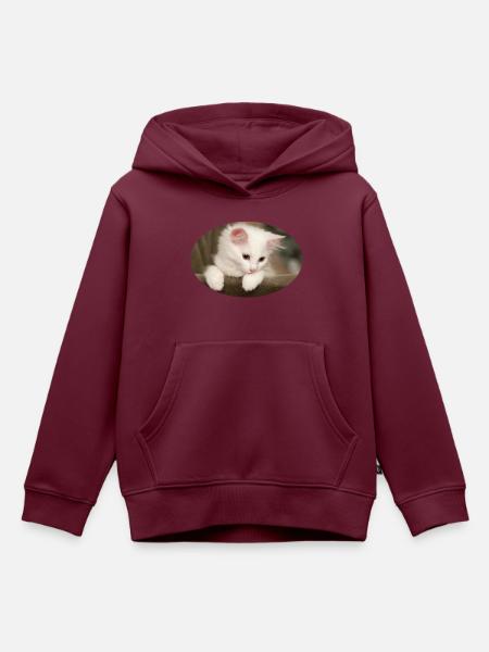 Kätzchen - Kinder Premium Organic Hoodie - Burgunderrot
