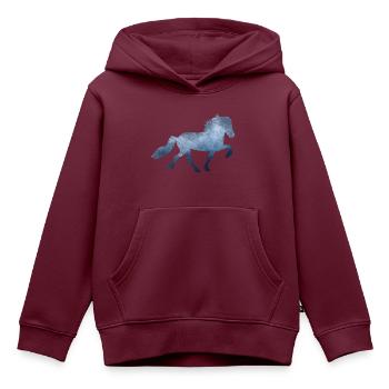 Isländer Gletscher Eis und Nebel - Kinder Premium Organic Hoodie - Burgunderrot - Vorne - AI Model Kid Female (0cm)