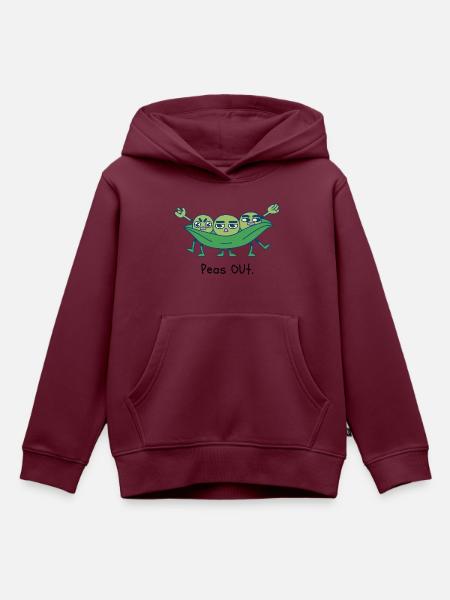 Peas out - Kinder Premium Organic Hoodie - Burgunderrot
