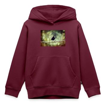 Die Amsel - Kinder Premium Organic Hoodie - Burgunderrot - Vorne - AI Model Kid Female (0cm)