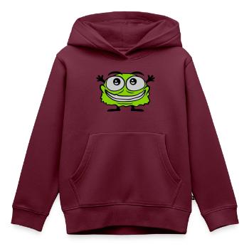Kleines süßes haariges Monster - Kinder Premium Organic Hoodie - Burgunderrot - Vorne - AI Model Kid Female (0cm)