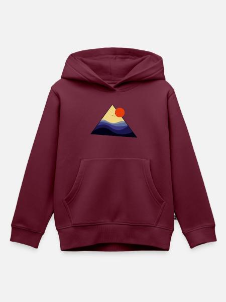Triangle Sunset - Kinder Premium Organic Hoodie - Burgunderrot