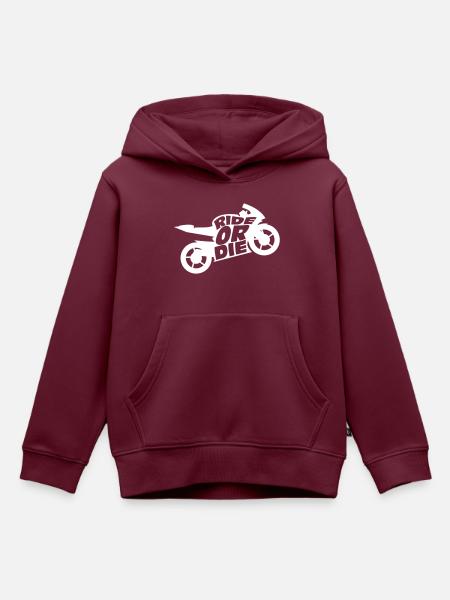 Reiten oder sterben - Kinder Premium Organic Hoodie - Burgunderrot