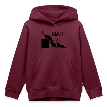 Katze - Kinder Premium Organic Hoodie - Burgunderrot - Vorne - AI Model Kid Female (0cm)