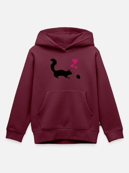Eichhörnchen Love - Kinder Premium Organic Hoodie - Burgunderrot