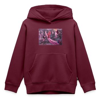 Schuhe - Kinder Premium Organic Hoodie - Burgunderrot - Vorne - AI Model Kid Female (0cm)