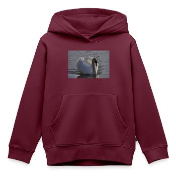 Schwan Poster - Kinder Premium Organic Hoodie - Burgunderrot - Vorne - AI Model Kid Female (0cm)