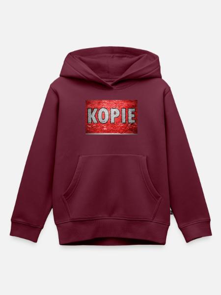 Kopie Ziegelsteinmauer Graffiti - Kinder Premium Organic Hoodie - Burgunderrot