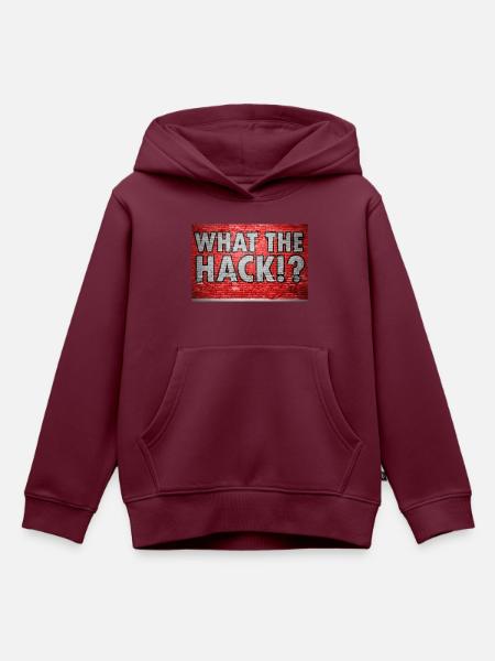 What The Hack!? Graffiti - Kinder Premium Organic Hoodie - Burgunderrot