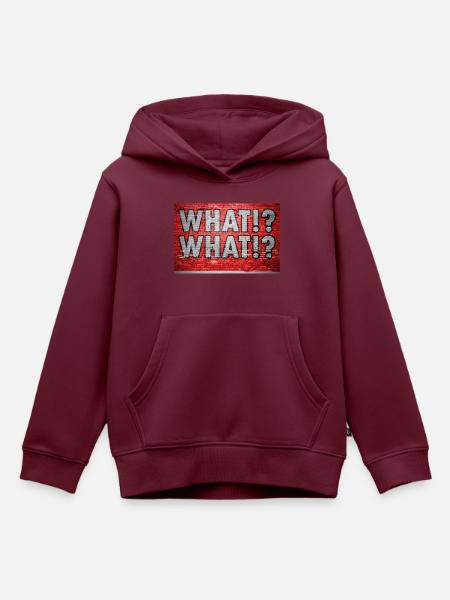 What!? What!? Graffiti - Kinder Premium Organic Hoodie - Burgunderrot