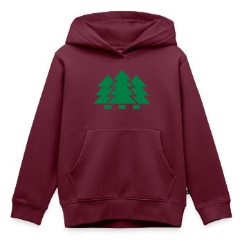 Tannenwald,Tannenbäume - Kinder Premium Organic Hoodie - Burgunderrot - Vorne - AI Model Kid Female (0cm)