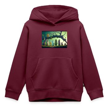 Raupen ( gezeichnet Kinder still ) - Kinder Premium Organic Hoodie - Burgunderrot - Vorne - AI Model Kid Female (0cm)