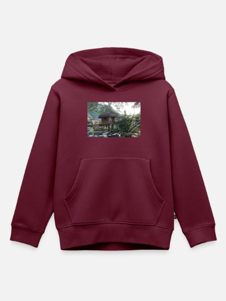 Dorf in Vietnam - Kinder Premium Organic Hoodie - Burgunderrot