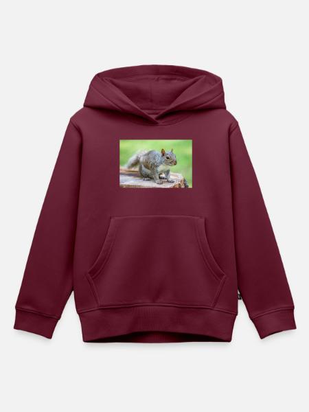Grauhörnchen Sciurus carolinensis - Kinder Premium Organic Hoodie - Burgunderrot