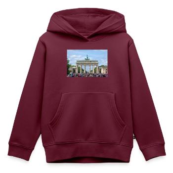 Brandenburger Tor - Kinder Premium Organic Hoodie - Burgunderrot - Vorne - AI Model Kid Female (0cm)
