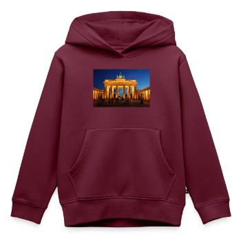 Brandenburger Tor - Kinder Premium Organic Hoodie - Burgunderrot - Vorne - AI Model Kid Female (0cm)