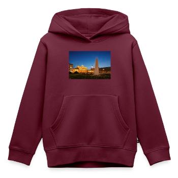 Brandenburger Tor - Kinder Premium Organic Hoodie - Burgunderrot - Vorne - AI Model Kid Female (0cm)