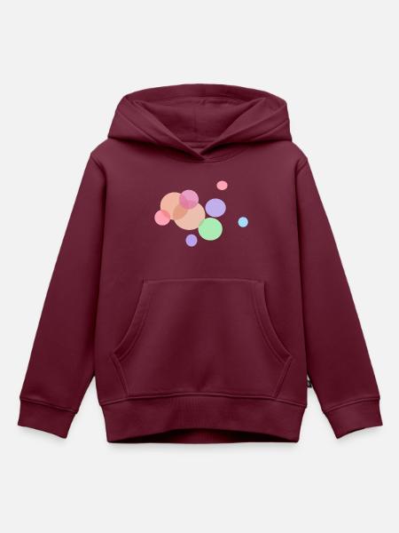 bunte Punkte - Kinder Premium Organic Hoodie - Burgunderrot