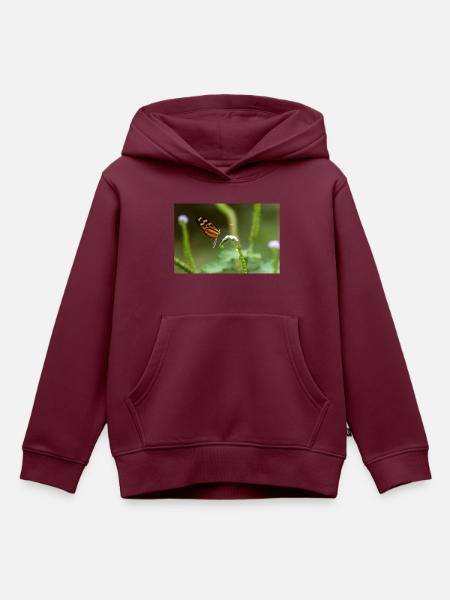 Schmetterling - Kinder Premium Organic Hoodie - Burgunderrot
