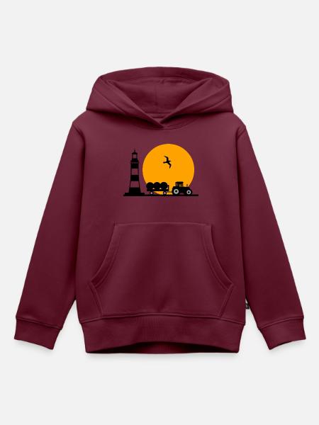 Traktor - Kinder Premium Organic Hoodie - Burgunderrot