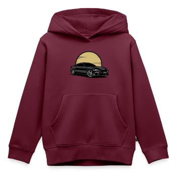 COYOTE V8 STANG - Kinder Premium Organic Hoodie - Burgunderrot - Vorne - AI Model Kid Female (0cm)