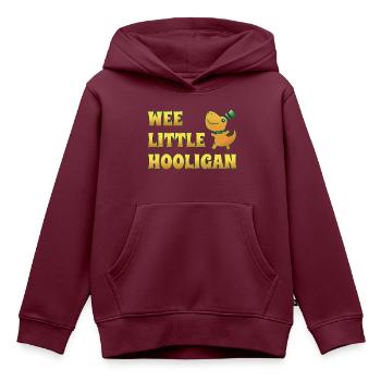 Wee Lil Hooligan Kinder St Patrick s Day Jungen Mädchen - Kinder Premium Organic Hoodie - Burgunderrot - Vorne - AI Model Kid Female (0cm)
