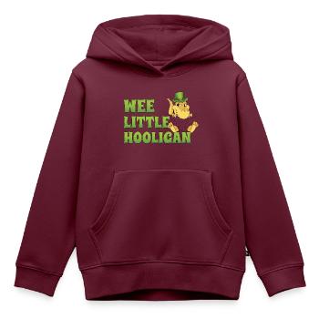 Wee Little Hooligan T-Rex Dinosaurier St Patrick Tag - Kinder Premium Organic Hoodie - Burgunderrot - Vorne - AI Model Kid Female (0cm)