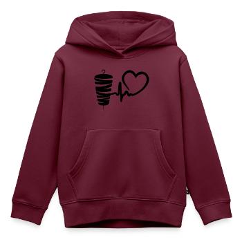 Kebab Lover Kebab Grill Heart - Kinder Premium Organic Hoodie - Burgunderrot - Vorne - AI Model Kid Female (0cm)