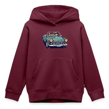 Denise und Roger im Cabrio - Kinder Premium Organic Hoodie - Burgunderrot - Vorne - AI Model Kid Female (0cm)