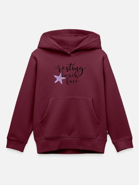 Resting Beach Face - Kinder Premium Organic Hoodie - Burgunderrot