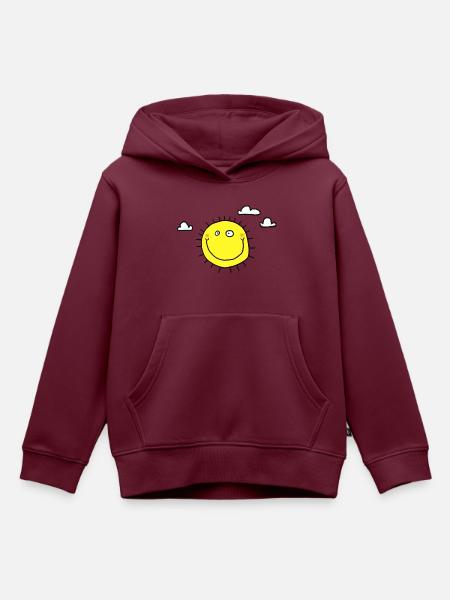 Sonne mit Wolken - Kinder Premium Organic Hoodie - Burgunderrot