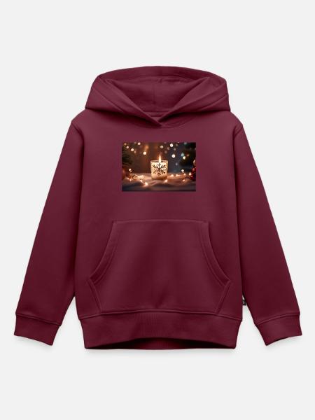 Weihnachtskerze - Kinder Premium Organic Hoodie - Burgunderrot