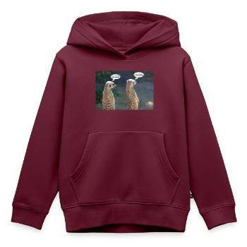 Erdmännchen - Kinder Premium Organic Hoodie - Burgunderrot - Vorne - AI Model Kid Female (0cm)