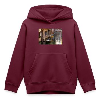 Gondel in Venedig - Kinder Premium Organic Hoodie - Burgunderrot - Vorne - AI Model Kid Female (0cm)