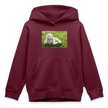Lamm mit Kussmund - Kinder Premium Organic Hoodie - Burgunderrot - Vorne - AI Model Kid Female (0cm)