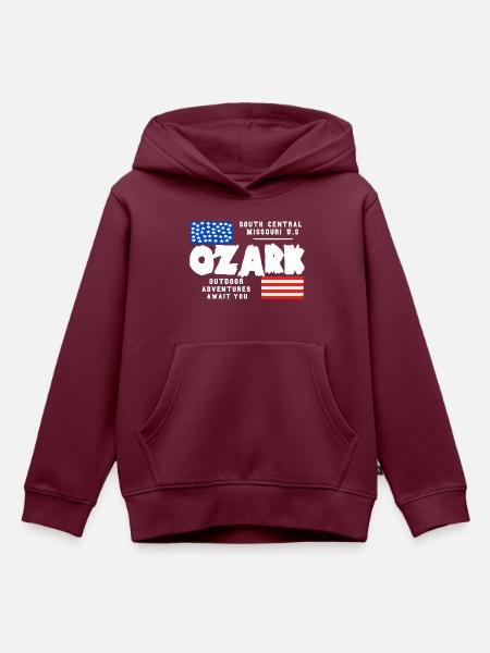 Missouri Ozark - Kinder Premium Organic Hoodie - Burgunderrot